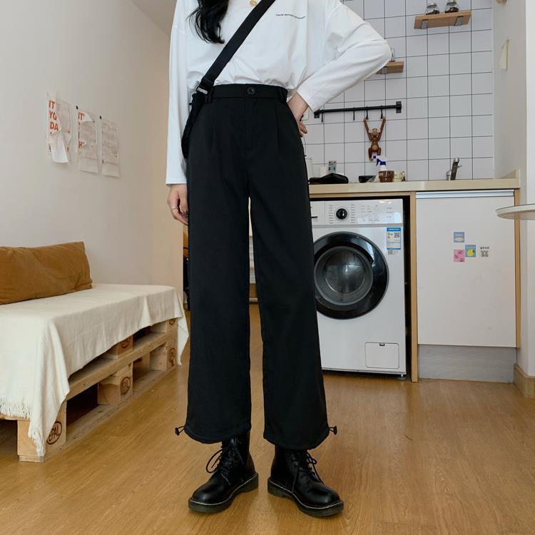 High Waist Loose Straight Leg Wide Leg Trousers