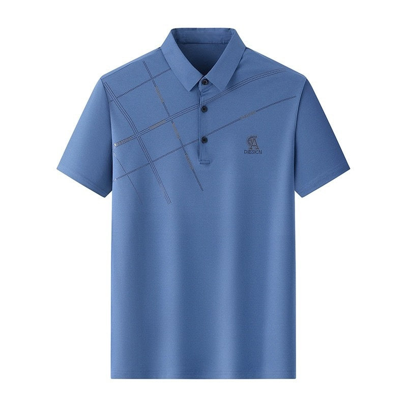 Business Casual Lapels T-shirt Middle-aged Men&