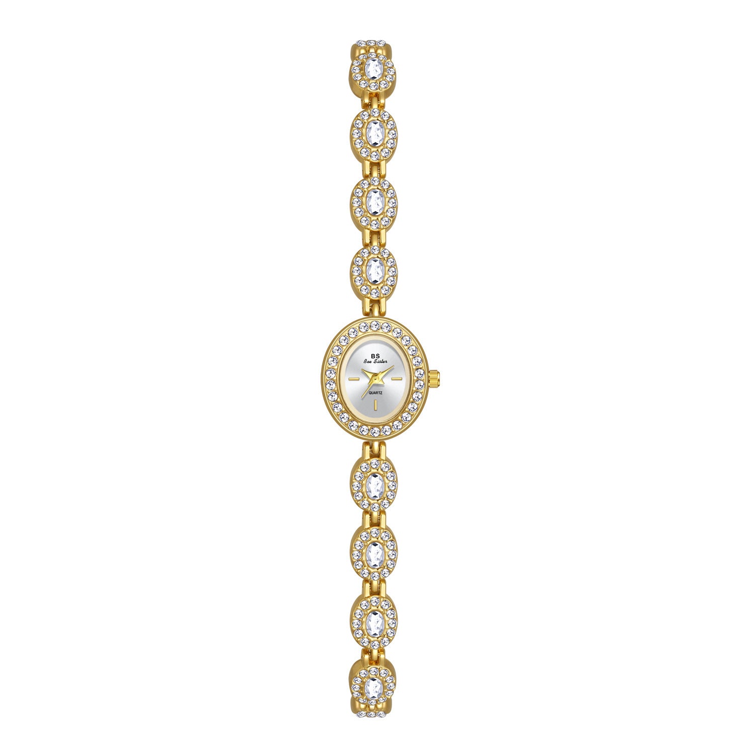 Mid-ancient Fashion Oval Colored Gems Rainbow Light Luxury Watch