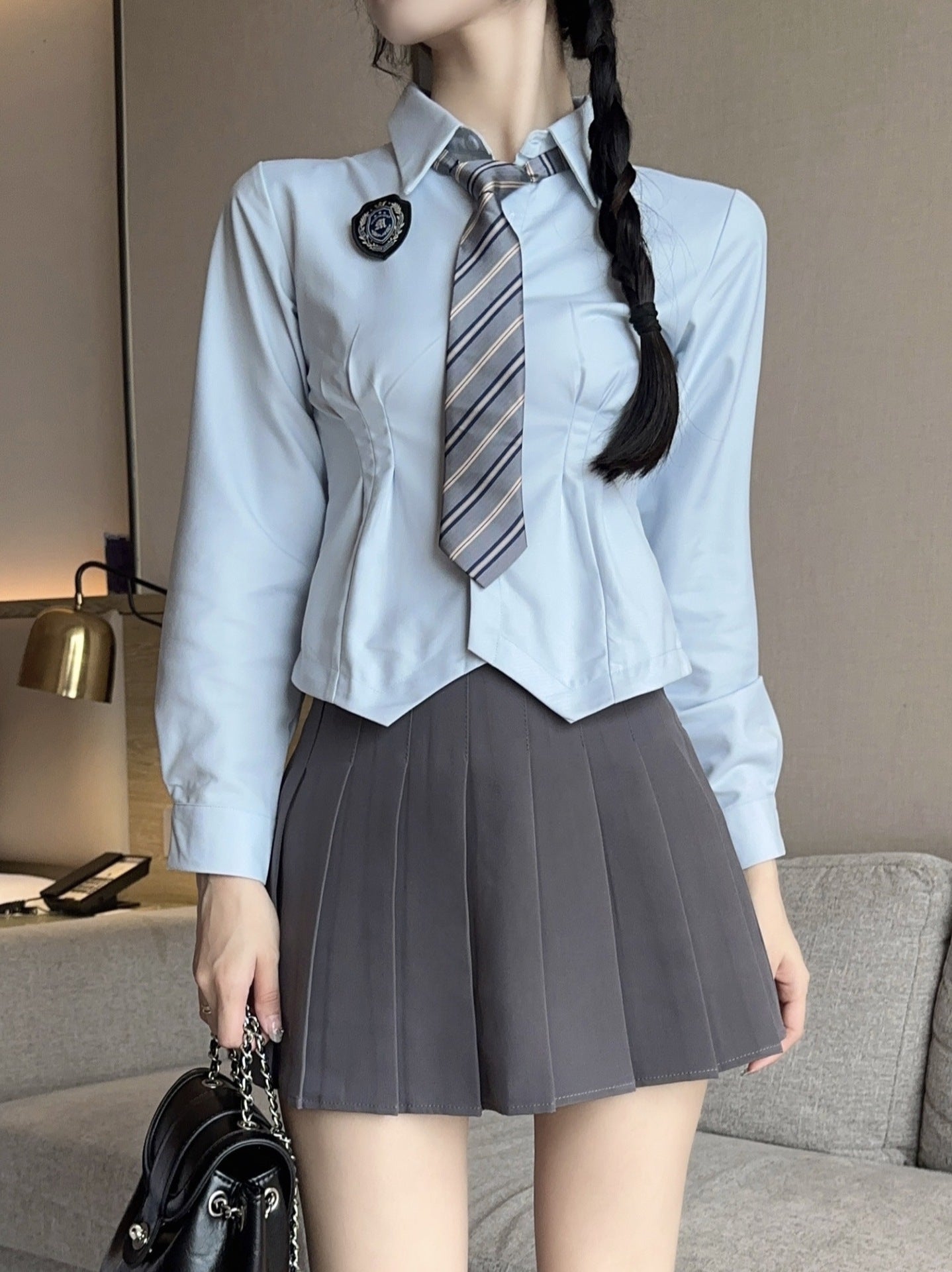 Jk Waist Trimming Shirt Women&