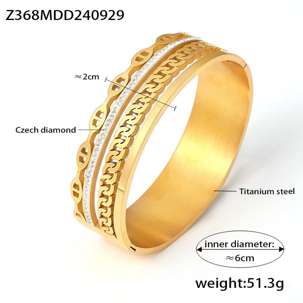Buckle Bracelet Rhinestone Exaggerated Affordable Luxury Style