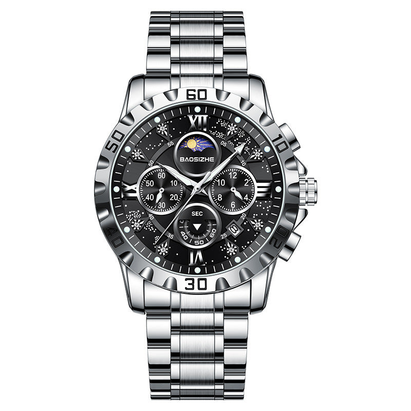 Automatic Non-mechanical Watch Steel Belt Waterproof Quartz Watch Men&