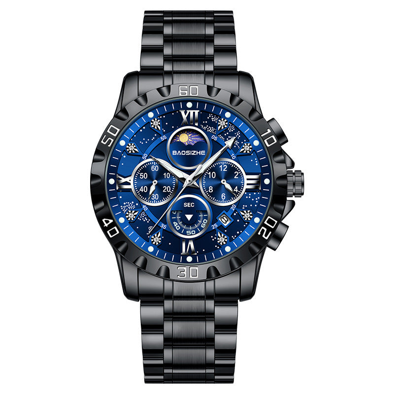 Automatic Non-mechanical Watch Steel Belt Waterproof Quartz Watch Men&