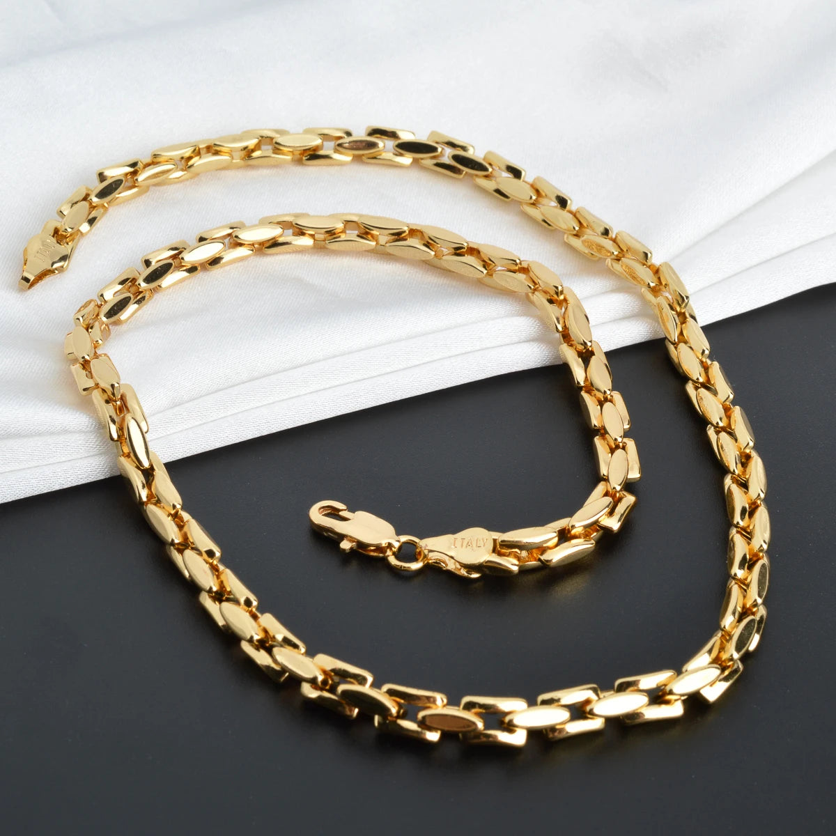 Sunny Jewelry Hiphop Link Chain Necklace for Women Man Statement Gold Color Choker Classic Trendy Daily Wear Wedding Party Gift