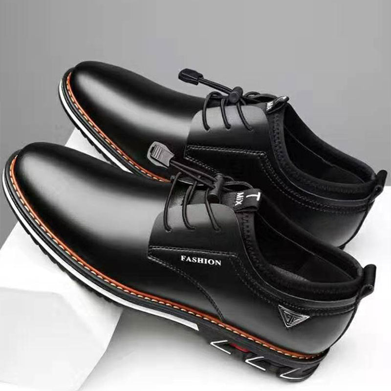 Leather shoes round toe trend shoes comfortable men&