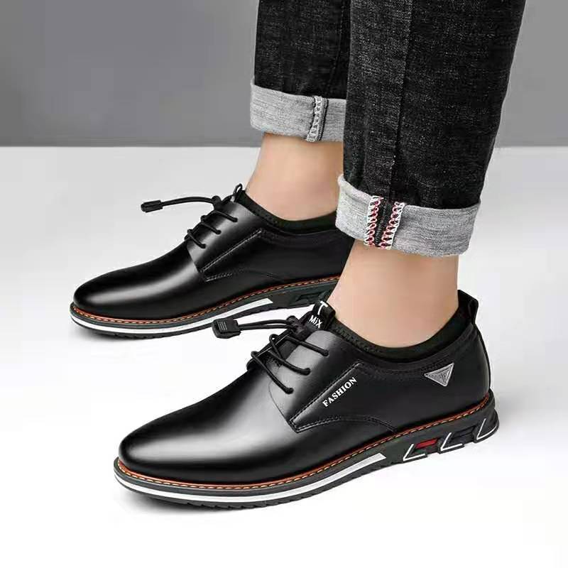 Leather shoes round toe trend shoes comfortable men&