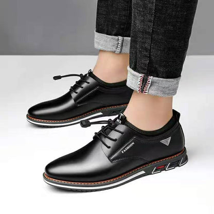 Leather shoes round toe trend shoes comfortable men&