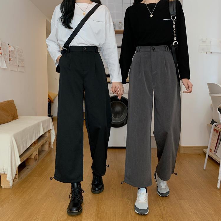 High Waist Loose Straight Leg Wide Leg Trousers