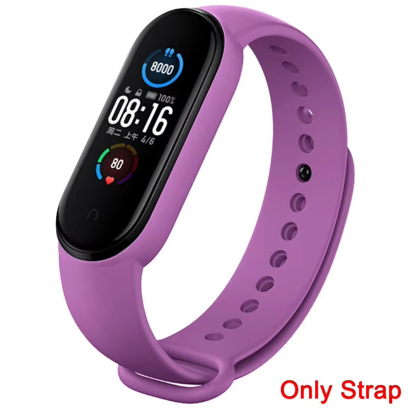 Strap for Xiaomi Mi Band 3 4 5 6 7 Sport Bracelet Silicone Wrist Strap for Xiaomi Mi Band 7 6 5 4 3 Bracelet (Excluding Watch)