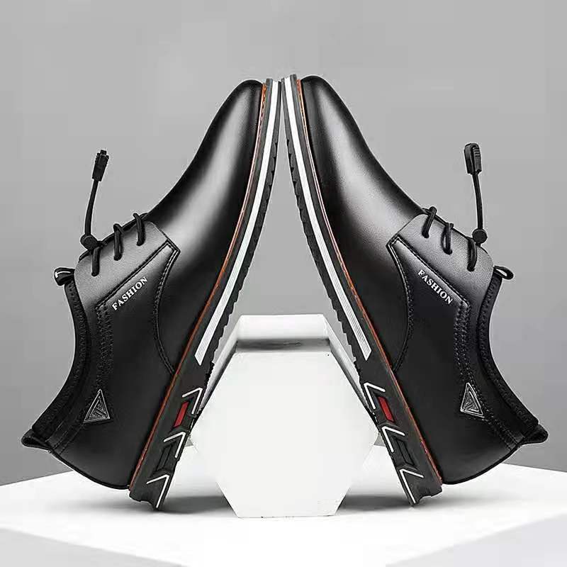 Leather shoes round toe trend shoes comfortable men&