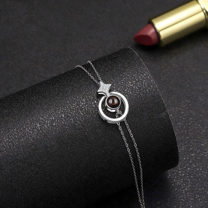 S925 Round Star Studded Diamond Women&