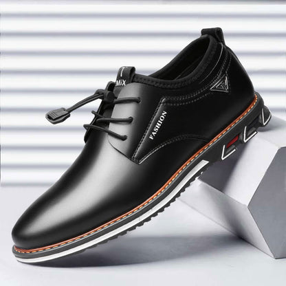 Leather shoes round toe trend shoes comfortable men&