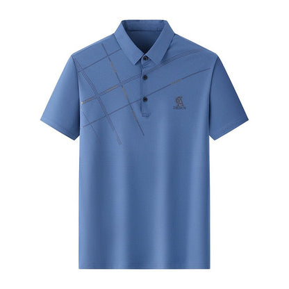 Business Casual Lapels T-shirt Middle-aged Men&