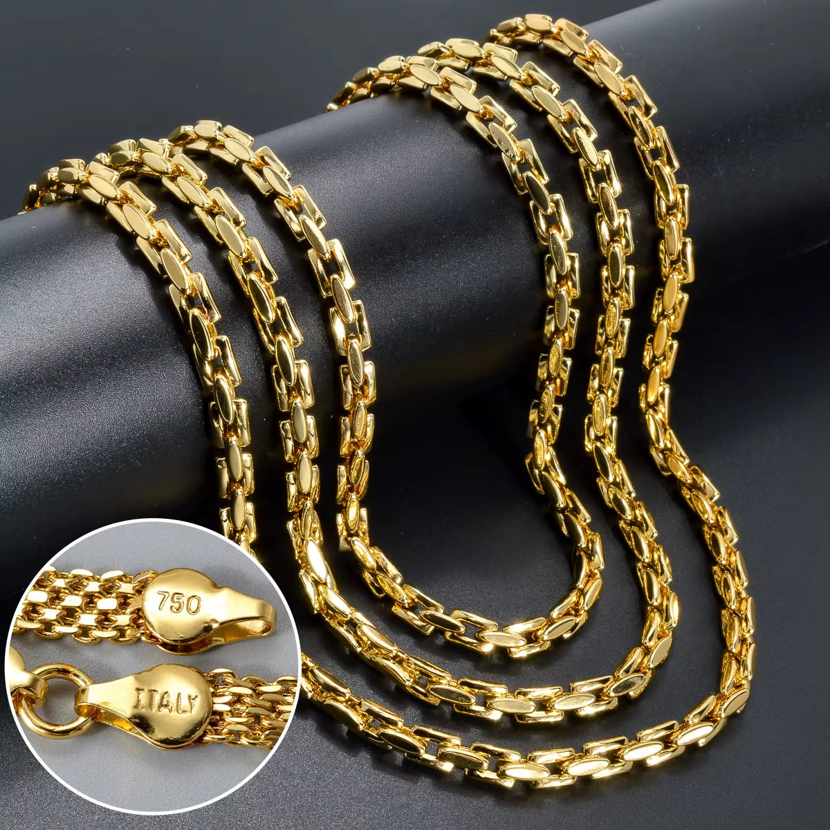 Sunny Jewelry Hiphop Link Chain Necklace for Women Man Statement Gold Color Choker Classic Trendy Daily Wear Wedding Party Gift