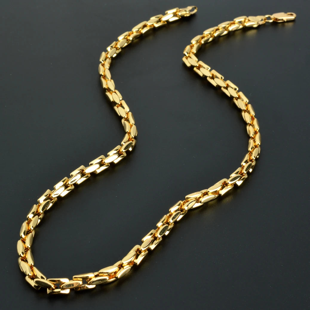 Sunny Jewelry Hiphop Link Chain Necklace for Women Man Statement Gold Color Choker Classic Trendy Daily Wear Wedding Party Gift