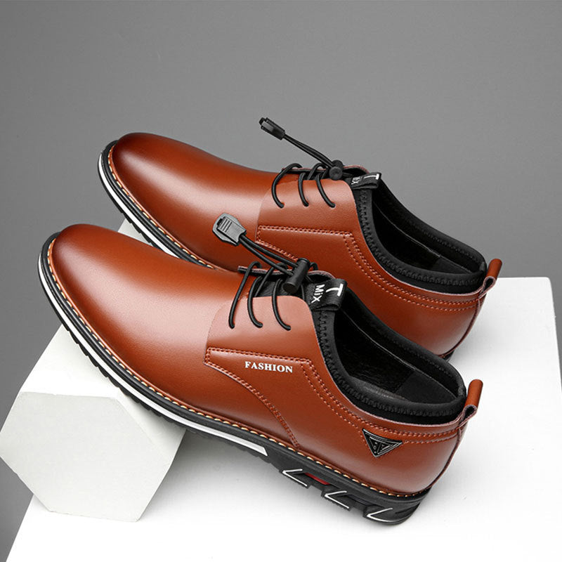 Leather shoes round toe trend shoes comfortable men&