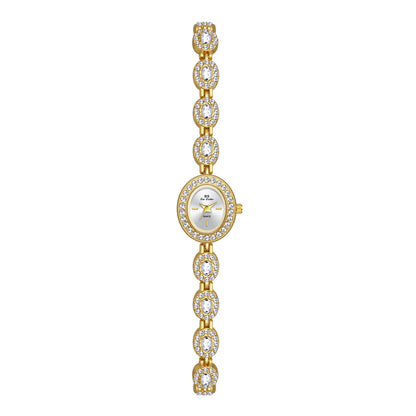 Mid-ancient Fashion Oval Colored Gems Rainbow Light Luxury Watch