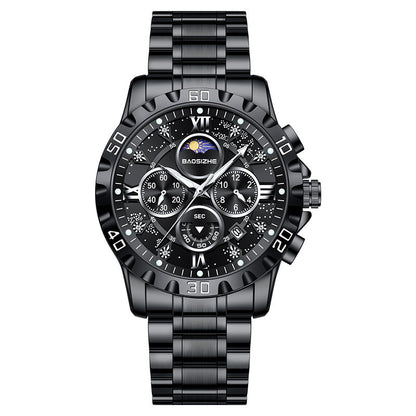 Automatic Non-mechanical Watch Steel Belt Waterproof Quartz Watch Men&