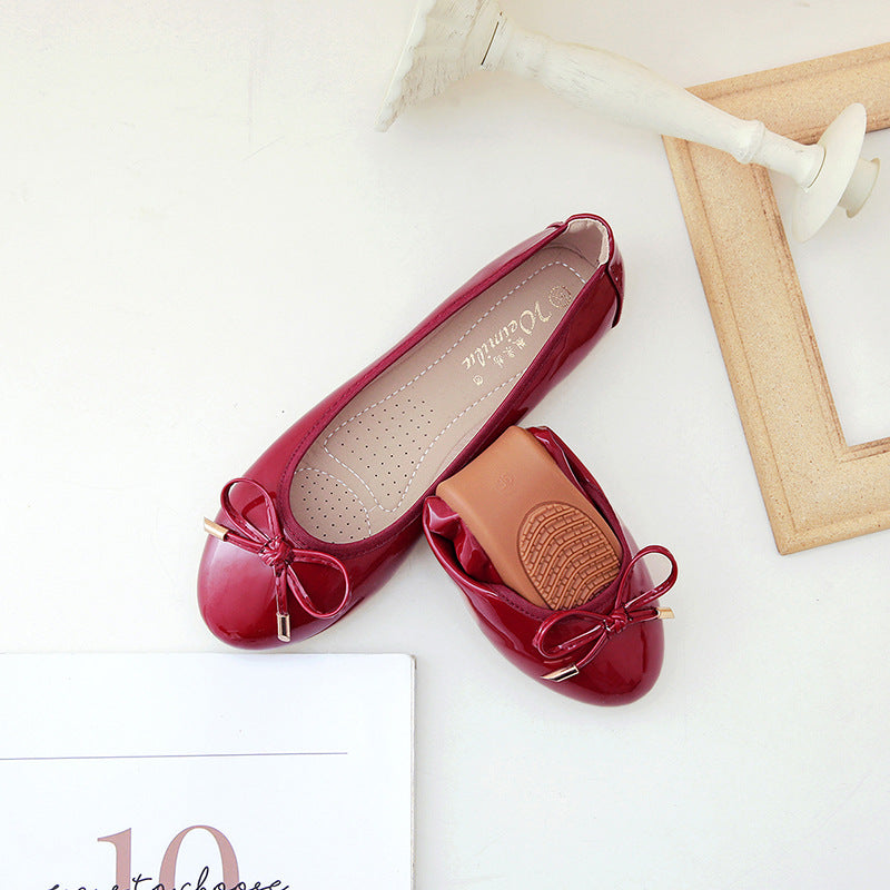 Foldable Ballet Shoes Soft Bottom Gommino Shallow Mouth Work Foreign Trade Cross-border