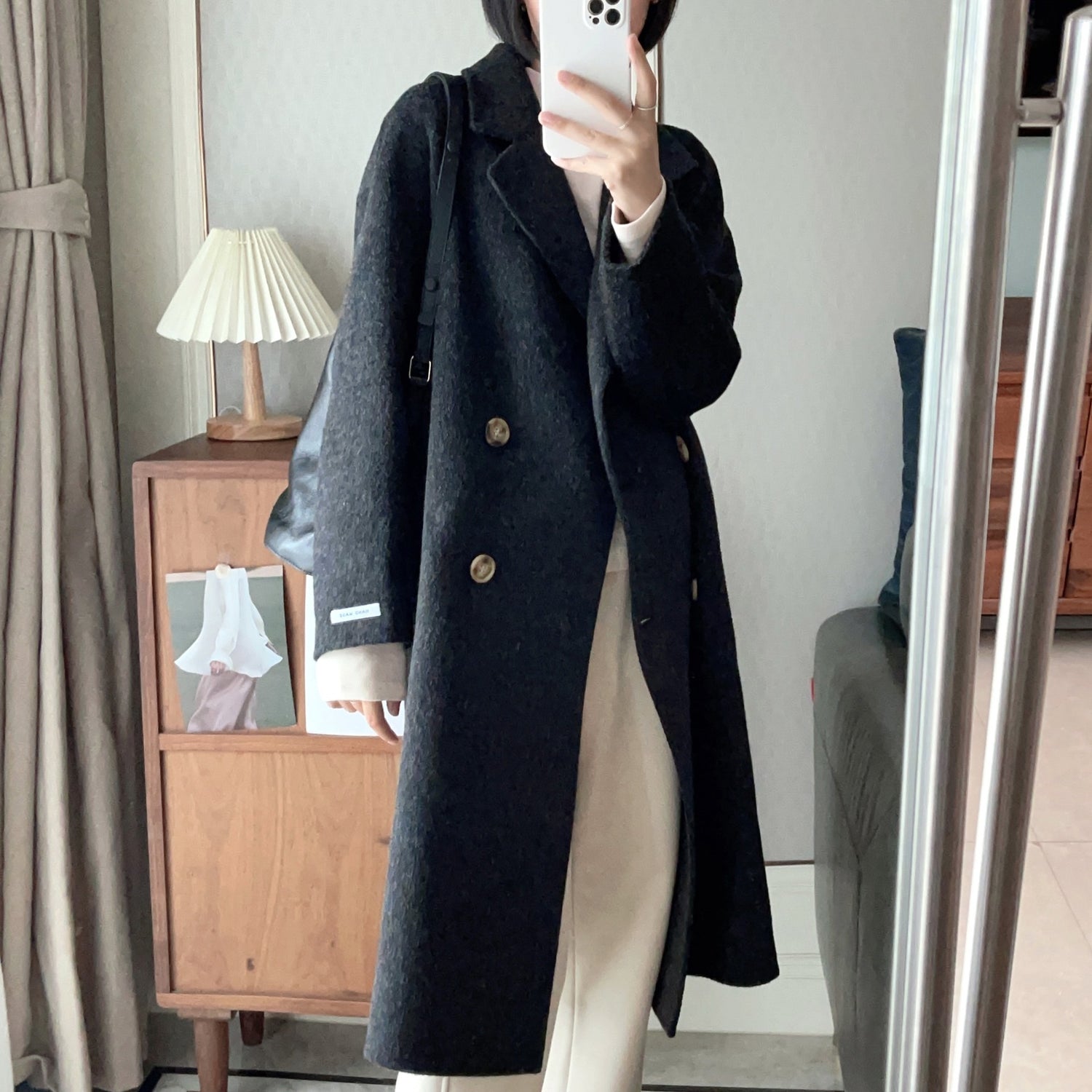 Overcoat Long Wool Reversible Cashmere Coat Mid-length