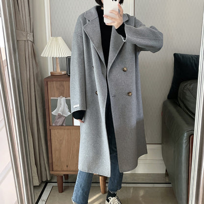 Overcoat Long Wool Reversible Cashmere Coat Mid-length