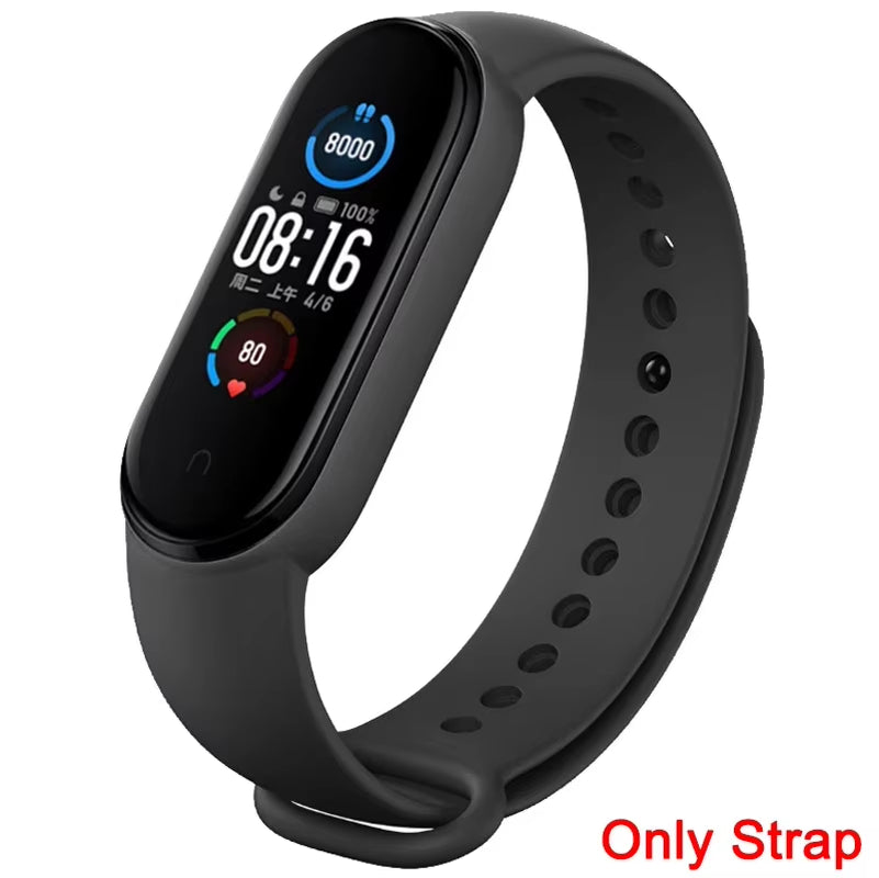 Strap for Xiaomi Mi Band 3 4 5 6 7 Sport Bracelet Silicone Wrist Strap for Xiaomi Mi Band 7 6 5 4 3 Bracelet (Excluding Watch)