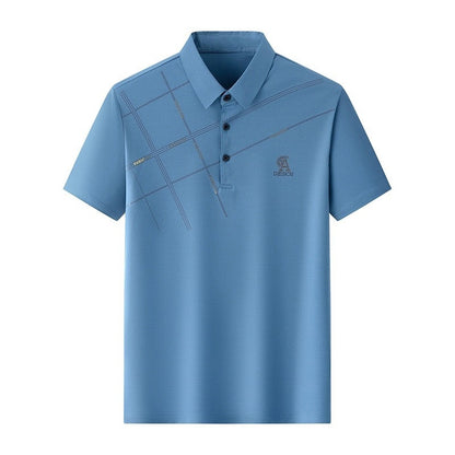 Business Casual Lapels T-shirt Middle-aged Men&