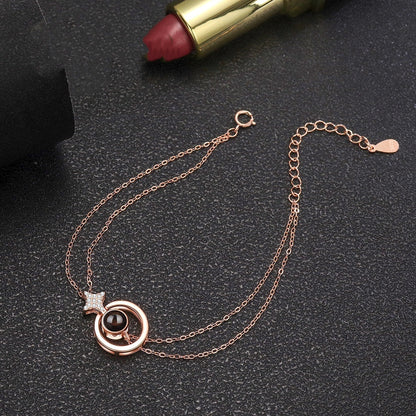 S925 Round Star Studded Diamond Women&