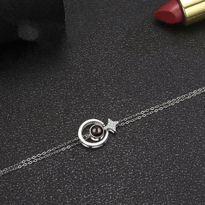 S925 Round Star Studded Diamond Women&