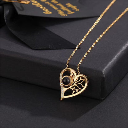 S925 Sterling Silver Love Tree I Love You Necklace
