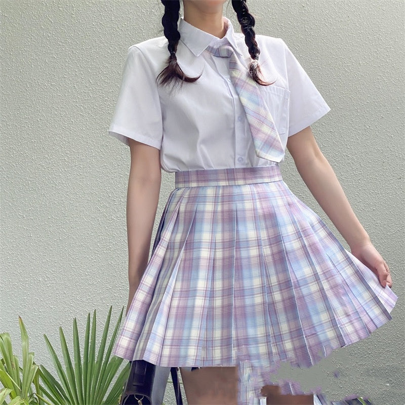 Japanese JK Plaid Skirt Girl High Waist Slim-fit Skirt
