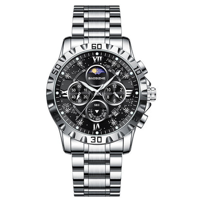 Automatic Non-mechanical Watch Steel Belt Waterproof Quartz Watch Men&