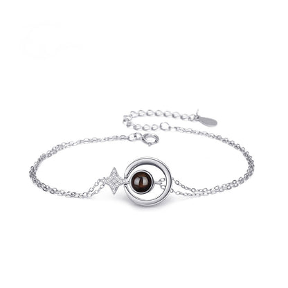 S925 Round Star Studded Diamond Women&