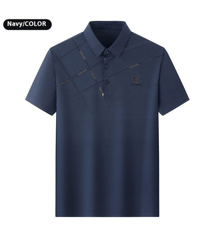 Business Casual Lapels T-shirt Middle-aged Men&